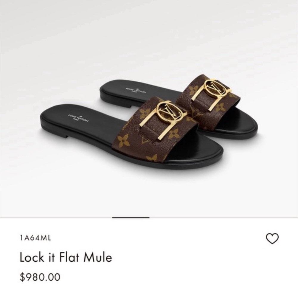 Louis Vuitton Lock It Flat Mule Size 37